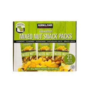 커클랜드 무염 견과 믹스 스낵팩 45g 21개 개별포장 언솔티드 믹스넛
