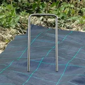 초록농장 잔디 제초매트 고정핀 100p 초록색 패드 고정 장치 보호 기구 지지 클립 흙