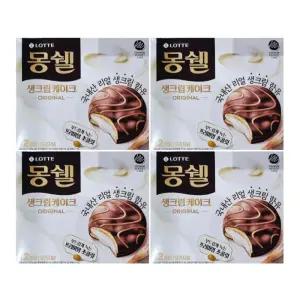 롯데웰푸드 몽쉘 생크림케이크 오리지널 408g 4개