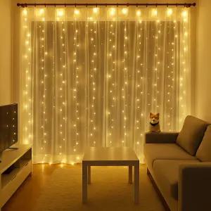 크리스마스 LED 조명 커튼형 전구 200구 파티장식 트리 단품 KC마크