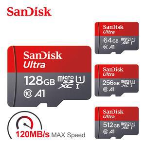 SanDisk 마이크로 SD 128GB 64GB 메가 태블릿 스마트 100% 오리지널 최대 바이트/초 120 카드 용 256GB 메모리 TF 및 32GB 폰 Class10