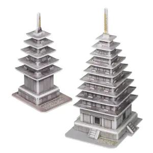 꾸그 3D 입체퍼즐 한국의 문화유산(미륵사지석탑과 정림사지5층석탑)/나무조립/조립장난감/역사만들기/건축