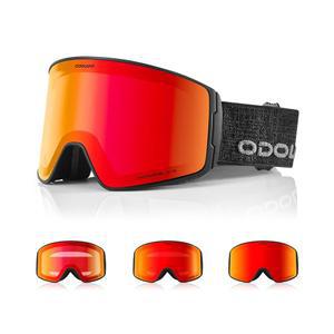 남성용 오돌랜드 포토크로믹 스키 고글, 패턴 스트랩이 있는 스노우 스노보드 고글로 하루 종일 스포츠를 즐길 수 있습니다