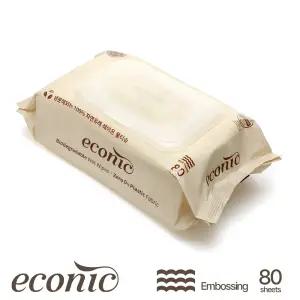 에코닉 브라운 60gsm 엠보싱 레이온100% 생분해원단 캡형 80매
