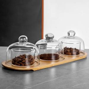 카페 커피콩 돔 찻잎 케이스 유리향기후드(1세트) 유리뚜껑 보관 시향 원두 진열 유리