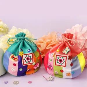 5set 유치원 추석 한복 복주머니 만들기 돈지갑 영아 교구 IQ