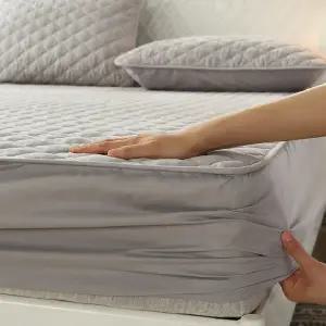 침대 방수 커버 누빔 워셔블 북유럽 침대 매트 커버 그레이 매트리스 호텔 패밀리 유연