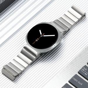 갤럭시 워치 8 40 44mm용 고급 메탈 스트랩, 클래식 스테인리스 스틸 밴드 팔찌 교체