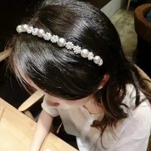 [골드스마일]보석 머리띠 흑진주 백진주 로맨틱 헤어 지르코니아