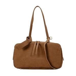 스웨이드 볼링백 여성용 시크 숄더백 패션 디자이너 보스턴백 핸드백 데일리 캐주얼 코켓 지갑