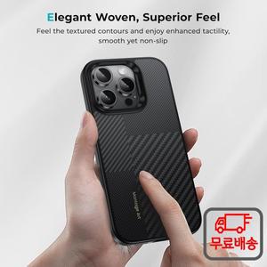 카메라 버튼이 있는 Benks iPhone 16 Pro Max용 자기 몽타주 케이스 Kevlar Aramid Fiber TPU로 제작 올인