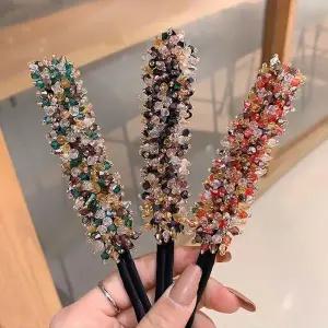 큐빅 머리끈팔찌 여성 끈 고급 큐빅헤어끈 와이