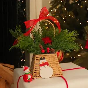 [동영상 제공] 생화 크리스마스 트리 편백 꽃바구니 만들기 diy 키트