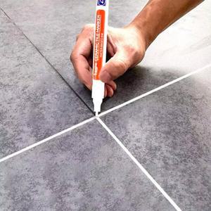 1개 방수 마커 펜 벽 틈새 수리 타일 그라우트 마커 펜 바닥 욕실 오염 제거 페인트 브러시 도구