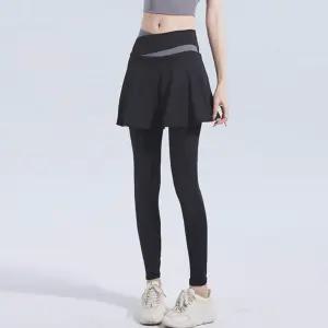 여성 다용도 스포츠 일체형 필라폴웨어 치마 레깅스 무용 발레 팬츠 랩 상의 하의 복