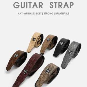 통기타거치대 가죽 기타 스트랩 자수 전기 어쿠스틱 클래식 베이스 GIG SHOW 25인치 폭