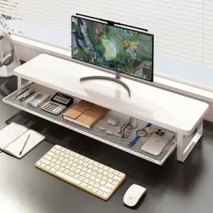 모니터 받침대 선반 사무실 집 재택근무 노트북 컴퓨터 와이드 바른자세 거치대