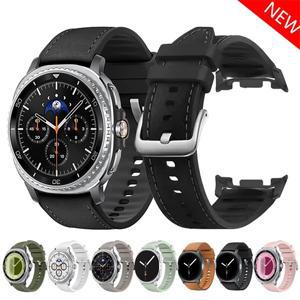 갤럭시 워치 8 40/44mm/ 클래식 46mm용  하이브리드 가죽 스트랩 조절 가능한 팔찌 밴드