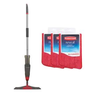 러버메이드 리빌 스프레이맙 밀대청소기 + 청소물통 + 극세사패드 3p, 1세트