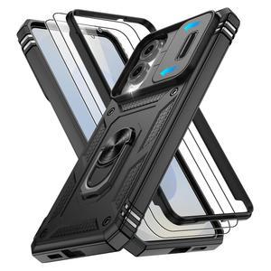슬라이드 카메라 커버가 보호기 갤럭시 휴대폰 군용 보호 케이스, 엣지 360 링 2개, 등급 화면 케이스에 회전 블랙 킥스탠드, | 적합 S25 있는
