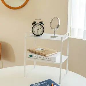 화이트 책상 미니 선반 2단 주방 다용도 선반 정리 수납