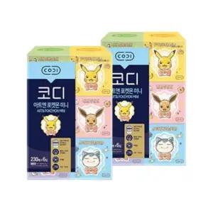 코디 미니 각티슈 포켓몬 230매 6입 x 2팩 미용티슈