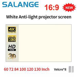 Salange 프로젝터 스크린 흰색 그리드 안티 라이트 16:9 슈퍼 와이드 시야각 고휘도 반사
