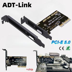 새로운 PCIe X4 5.0 외부 OCuLink to SFF 8611 어댑터 + 칩 익스프레스 확장 카드 변환
