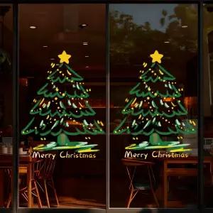 MIRWAY 크리스마스 장식 소품 정전기 예쁜 창문 스티커