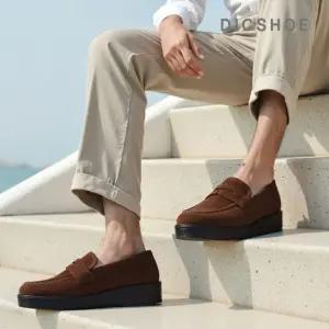 [딕슈]딕슈 남성 통굽 키높이 누벅 페니 로퍼 5.5cm LFMS331