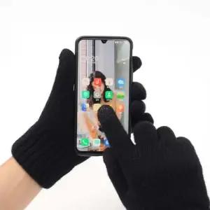 남성장갑 방한 스마트폰 터치 니트장갑(블랙)