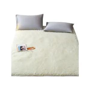 프리미엄 천연 양모 침대 카페트 매트 담요 호주산 화이트 롱 퍼 100x200cm