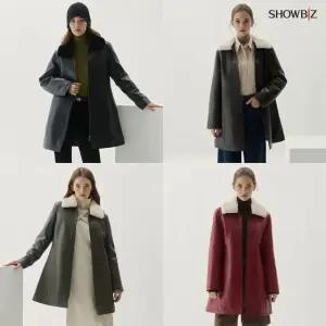 쇼비즈 여성 램스킨 윈터코트