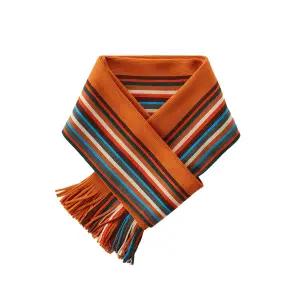 [에스티코] 멀티 스트라이프 니트 머플러 (오렌지)