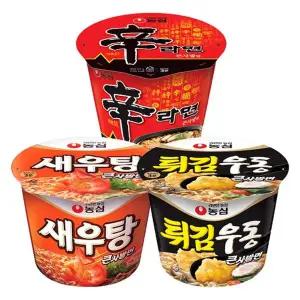 [NS홈쇼핑]농심 큰사발 신라면 8개 + 새우탕 4개 + 튀김우동 4개/총16개..[35604335]