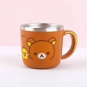 [골드스마일]스테인리스 브라운 휴대용 음료컵 해피 디자인 텀블러