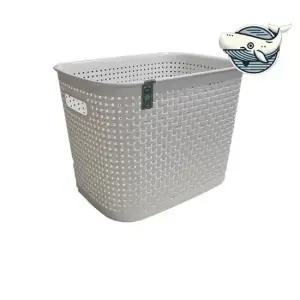 세련된 패턴 수납 바구니 화이트 정리함 실용형 바스켓 플라스틱바구니 플라스틱바스켓