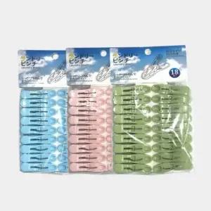 고급형 빨래집게18개입 2001-18P 주머니 빨래집개 고리집게 집게걸이 집게고리 옷걸이집게