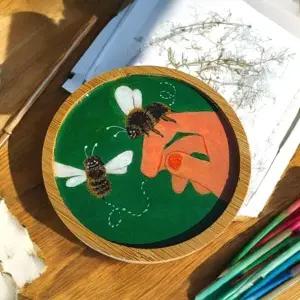 멸종위기종 곤충 우드 티코스터 키트 인테리어소품 컵받침 만들기 세트