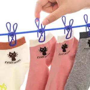 빨래줄 야외 캠핑 휴대용 이동식 집게 빨레줄 세트 빨래줄집게세트 다용도빨래줄