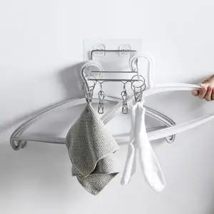 [에이치플러스몰]사각 스텐 집게 다용도 건조대 1개