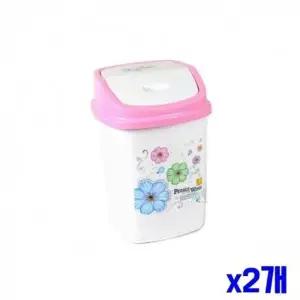 ( )정사각 스윙뚜껑 휴지통 19x19x28cm x2개 생활용품