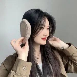 ( )따숨하루 방한 데일리 겨울 귀마개 Brown 보온 귀마개 방한 겨울 귀덮개 털 귀도리