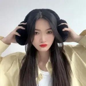 ( )방한 데일리 겨울 귀마개 블랙 보온 겨울 귀덮개 방한 귀도리 귀마개 털