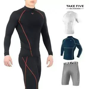 테이크파이브 컴프레션 베이스레이어 남성 타이즈 레깅스 남자운동복 머슬핏 헬스바지 언더레이어 축구이너웨어 기능성긴팔 태클팬츠 짐웨어
