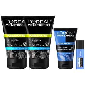 로레알파리 맨 엑스퍼트 퓨어 앤 매트 차콜 아이시 폼 100ml 2개 + 클렌징 폼 50ml+미니 올인원 22ml(랜덤)