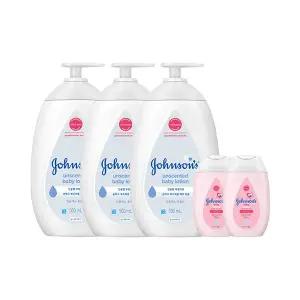 존슨즈 화이트 로션 무향 500ml, 3개 + 증정(핑크로션 100ml, 2개)