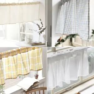 주방 창 포인트 바란스 커튼 자수 가리개 레이스 창문