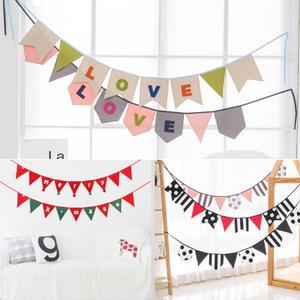 패브릭 북유럽 가랜드 / 캠핑 차박 용품 생일 기념일 방꾸미기 홈 파티