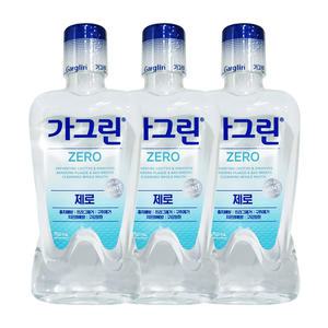 가그린 제로 750ml 3개 대용량 가글 구강청결제